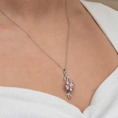 Himarry Gümüş Dönen Pembe Yonca Kadın Kolye thumbnail 5