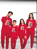 Baskılı Pamuk Kız Çocuk Yeni Yıl Pijama Takımı (Ho ho ho) - 7