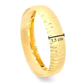 22 Ayar Altın Kaplama Düz Çizgili Bilezik 15mm BLZ-1277 - 3