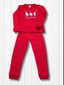 Baskılı Pamuk Kız Çocuk Yeni Yıl Pijama Takımı (Noel Baba) thumbnail 5