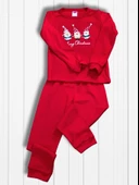 Baskılı Pamuk Kız Çocuk Yeni Yıl Pijama Takımı (Noel Baba) thumbnail 4