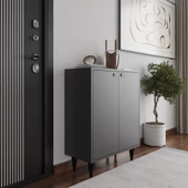 Artemis 4 Raflı 2 Kapaklı Ayakkabılık, Antrasit - 3