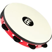 Meinl TAH1BK-R-TF Tour Jingle Wood True Feel Head 1 Row Tamburin (Red Black) - 1