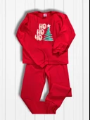 Baskılı Pamuk Erkek Çocuk Yeni Yıl Pijama Takımı (Ho ho ho) thumbnail 5