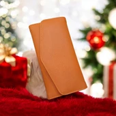 turuncu cüzdan çok bölmeli kapaklı suni deri kadın cüzdan 19 cm thumbnail 3