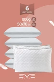6 Adet Klimax Serisi Kılıflı Fermuarlı Klimali Antialerjik Silikon Elyaf Yastık 50x70cm 900 gr - 1