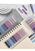 Hayal sepeti 10 Renkli Cetvelli lila-somon-mavi-giri-laci Tonları Şeffaf Pet Indeks Postit / Post-it - 2