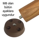 4 Adet Düz Ayak Tabanı Kahverengi Mobilya Masa Sehpa Ayağı Bağlantı Aparatı Plastik thumbnail 4
