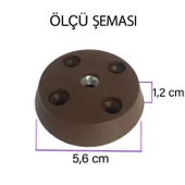 4 Adet Düz Ayak Tabanı Kahverengi Mobilya Masa Sehpa Ayağı Bağlantı Aparatı Plastik thumbnail 2