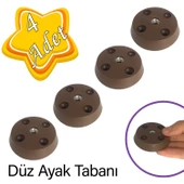 4 Adet Düz Ayak Tabanı Kahverengi Mobilya Masa Sehpa Ayağı Bağlantı Aparatı Plastik thumbnail 1