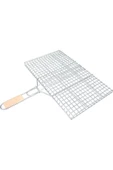 Ahşap Saplı Mangal Izgarası Galvanizli Paslanmaz Kafes Demir 32 x 42 cm - 4
