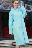Hayal Sepeti Kadın Erkek Yağmurluk Kapüşonlu Çıtçıtlı Eva Su Yeşili Yağmurluk - 3