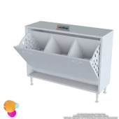 Modilayn SÖKE Banyo İçin Sihirli Kutu 90x75x32,5 cm’ lik 3 Göz Sepet Hazneli  Mini Banyo Dolabı - 7