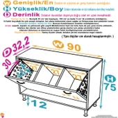 Modilayn SÖKE Banyo İçin Sihirli Kutu 90x75x32,5 cm’ lik 3 Göz Sepet Hazneli  Mini Banyo Dolabı - 4
