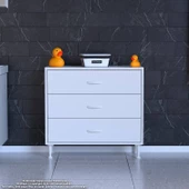 Modilayn SÖKE 3'lü Çekmece Banyo Dolabı 85x75x32,5 cm’ lik Çok Yönlü Çekmecelerle Daha Düzenli thumbnail 3
