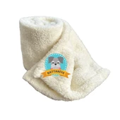 Beylini Kedi Köpek Battaniyesi Premium Peluş Evcil Hayvan Uyku Battaniyesi Yıkanabilir Krem 60x80 - 1