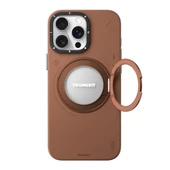 Youngkit Apple iPhone 15 Pro Kılıf Magsafe Şarj Özellikli 360° Standlı Basit Mat Deri Desenli Youngkit Tech Leather Serisi Kapak thumbnail 2