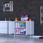 Modilayn SÖKE Küçük Alanlar İçin Akıllı Çözümler 90x75x32,5 cm’ lik 2 Kapaklı 2 Göz Raf Dolap - 2