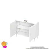 Modilayn SÖKE Küçük Alanlar İçin Akıllı Çözümler 90x75x32,5 cm’ lik 2 Kapaklı 2 Göz Raf Dolap - 7