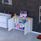 Modilayn SÖKE Küçük Alanlar İçin Akıllı Çözümler 90x75x32,5 cm’ lik 2 Kapaklı 2 Göz Raf Dolap - 1