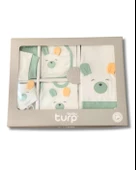 Organik 10 Parça Kulaklı Tavşan Nakışlı Lüx Yenidoğan Hastane Çıkışı Seti - 2