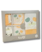 Organik 10 Parça Köpek Nakışlı Lüx Yenidoğan Hastane Çıkışı Seti thumbnail 2