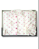 Organik 5 Parça Fitilli Kalp Baskılı Yenidoğan Hastane Çıkışı Seti (Pembe) thumbnail 2