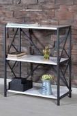 3 Raflı Metal Kitaplık 75 cm - 1