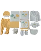 Organik 10 Parça Köpek Nakışlı Lüx Yenidoğan Hastane Çıkışı Seti thumbnail 4