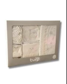 Organik 10 Parça Simli Kelebek Nakışlı Lüx Yenidoğan Hastane Çıkışı Seti thumbnail 1