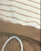 Çizgili Aylık Erkek Bebek Takım (Kahve) thumbnail 5