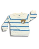 Çizgili Bear Baskılı Erkek Bebek Takım (Mavi) thumbnail 2