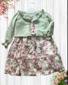 Kız Bebek Elbise Hırka Tül Altlı Takım (Yeşil) thumbnail 2