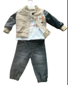 Erkek Bebek Aylık Deri Ceket Sweat Pantolon Takım thumbnail 1