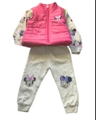 Kız Bebek Minnie Mouse Baskılı Şişme Yelekli Takım (Fuşya) thumbnail 1