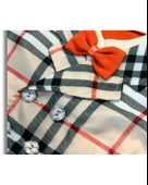 Kareli Papyonlu Erkek Bebek Tulum (Turuncu) thumbnail 4