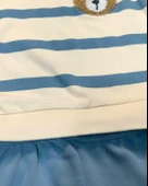 Çizgili Bear Baskılı Erkek Bebek Takım (Mavi) thumbnail 4