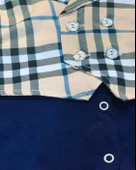 Kareli Papyonlu Erkek Bebek Tulum (Lacivert) thumbnail 5