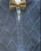 Erkek Bebek Aylık Hırka Gömlek Pantolon ve Papyonlu Takım (Lacivert) thumbnail 4