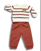 Çizgili Bear Baskılı Erkek Bebek Takım (Kiremit) thumbnail 1