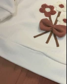 Çiçekli Volanlı Kol Aylık Kız Bebek Takım (Kahve) - 5