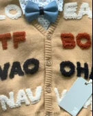 Erkek Bebek Aylık Hırka Gömlek Pantolon ve Papyonlu Nakışlı Takım (Krem) - 5