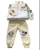 Kız Bebek Minnie Mouse Baskılı Şişme Yelekli Takım (Beyaz) thumbnail 1