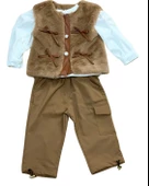 Kız Bebek Aylık Pantolonlu Peluş Yelek Penye Sweat Takım thumbnail 1