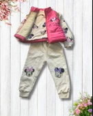 Kız Bebek Minnie Mouse Baskılı Şişme Yelekli Takım (Fuşya) thumbnail 2