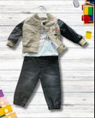 Erkek Bebek Aylık Deri Ceket Sweat Pantolon Takım thumbnail 2