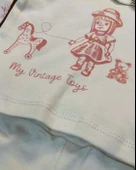 Volanlı Kol Baskılı Kız Bebek Takım (Krem) thumbnail 5