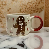 Zencefilli Kurabiye Adam Gingerbread Man Seramik Kupa Mug Duble Nescafe Fincanı thumbnail 6
