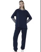 Limissi Viskon Lacivert Kapişonlu Eşofman Takımı %100 Pamuk thumbnail 1