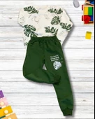 Yaprak Baskılı Günlük Mevsimlik Renkli Erkek Alt Üst Takım (Haki) thumbnail 2